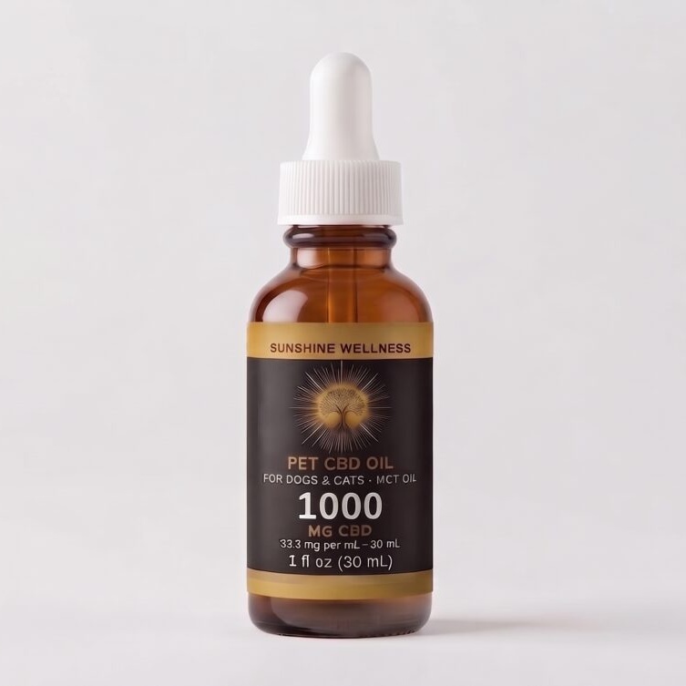 Sunshine Wellness Pet CBD Oil 1000mg bottle